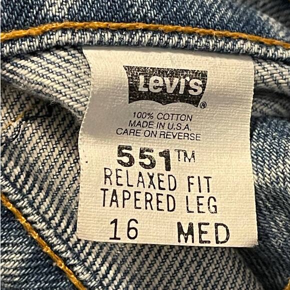 Vintage Levi's 551 Relaxed Fit Tapered Leg High-Waist SIZE 16 Med 100% Cotton - Picture 3 of 10